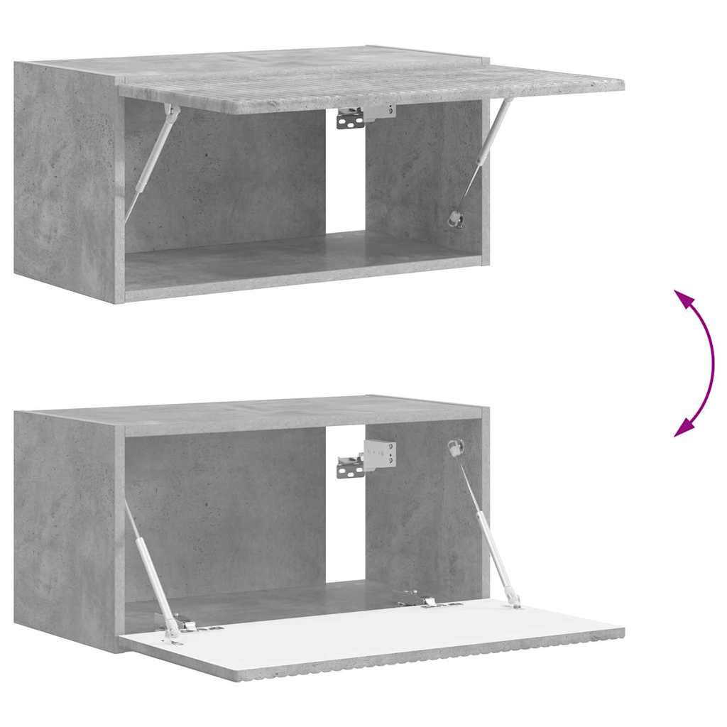 TV vægskab Vægmonteret Beton 60 x 31 x 29,5 cm Konstrueret træ