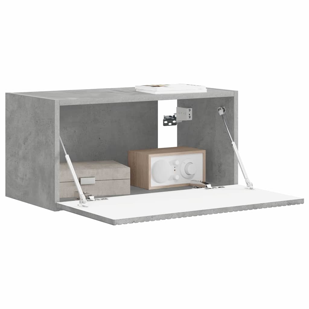 TV vægskab Vægmonteret Beton 60 x 31 x 29,5 cm Konstrueret træ