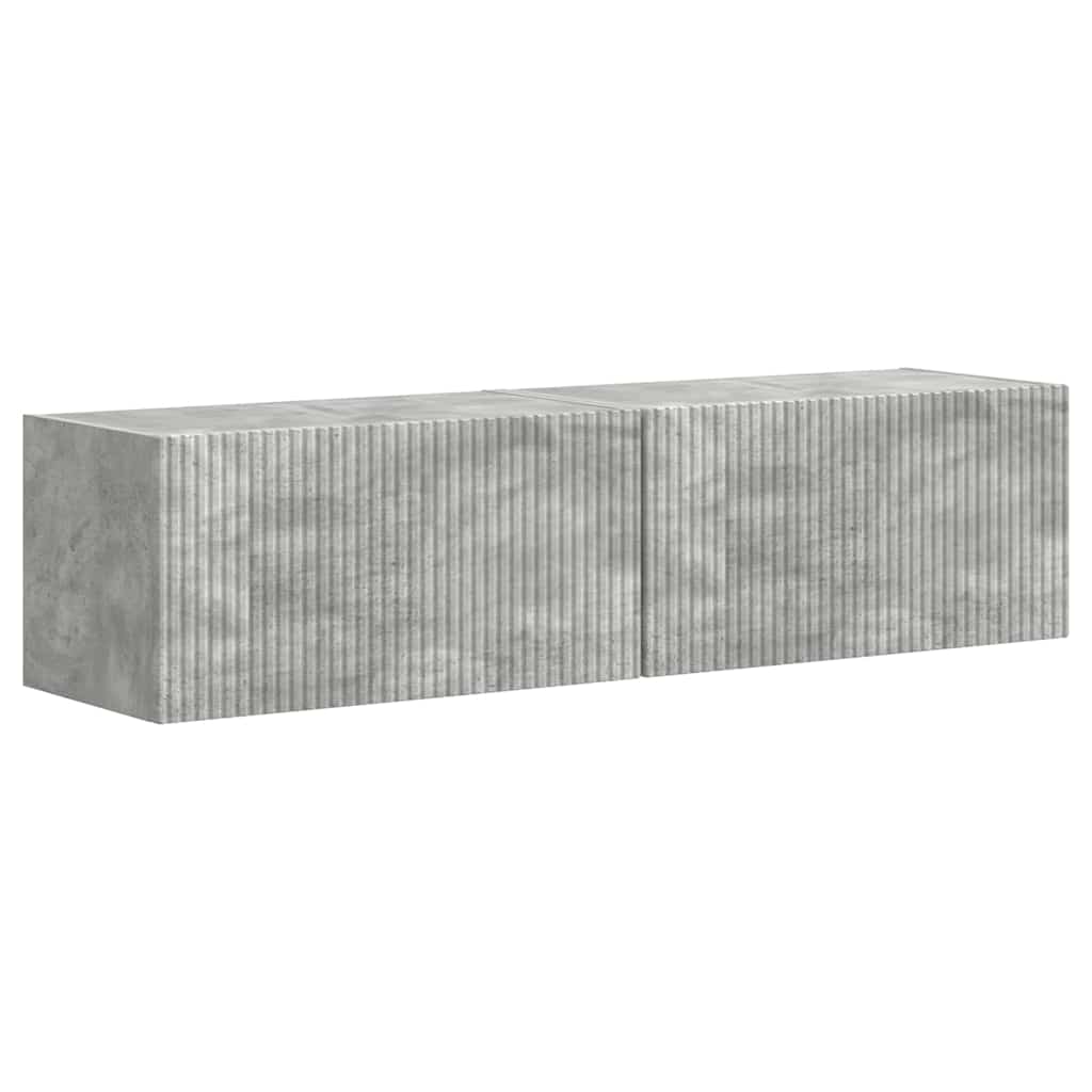 TV vægskab 2 pcs Beton 60 x 31 x 29,5 cm Konstrueret træ
