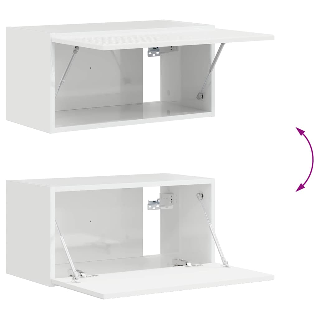 TV vægskab Gloss Hvid 60 x 31 x 29,5 cm Konstrueret træ