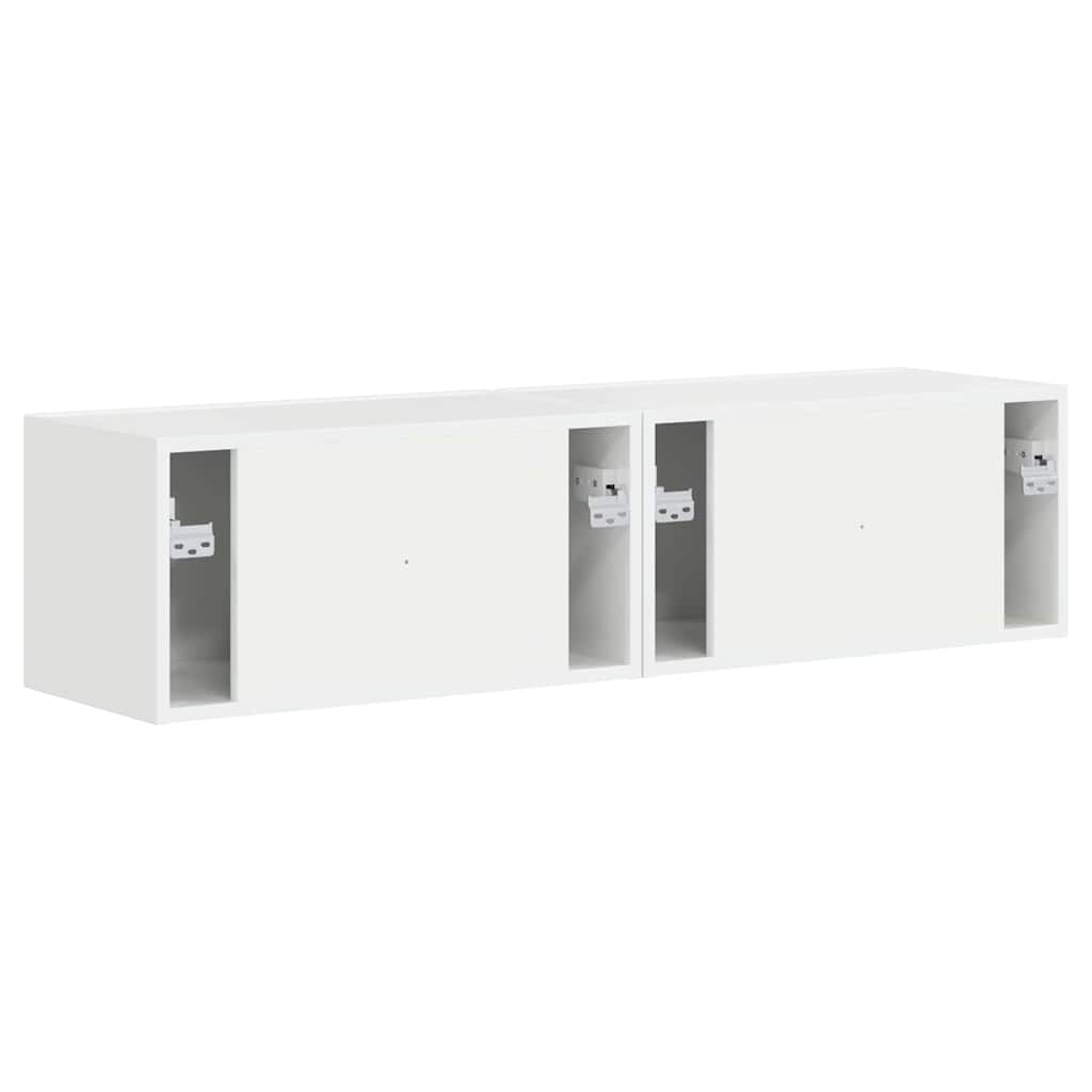 TV vægskab 2 pcs Gloss Hvid 60 x 31 x 29,5 cm Konstrueret træ