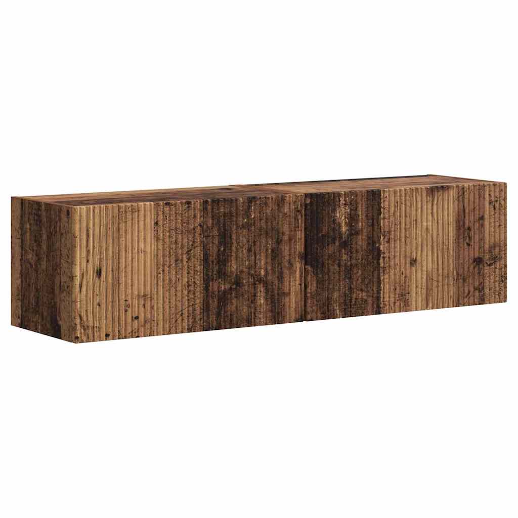 TV vægskab 2 pcs Gammelt træ 60 x 31 x 29,5 cm Konstrueret træ