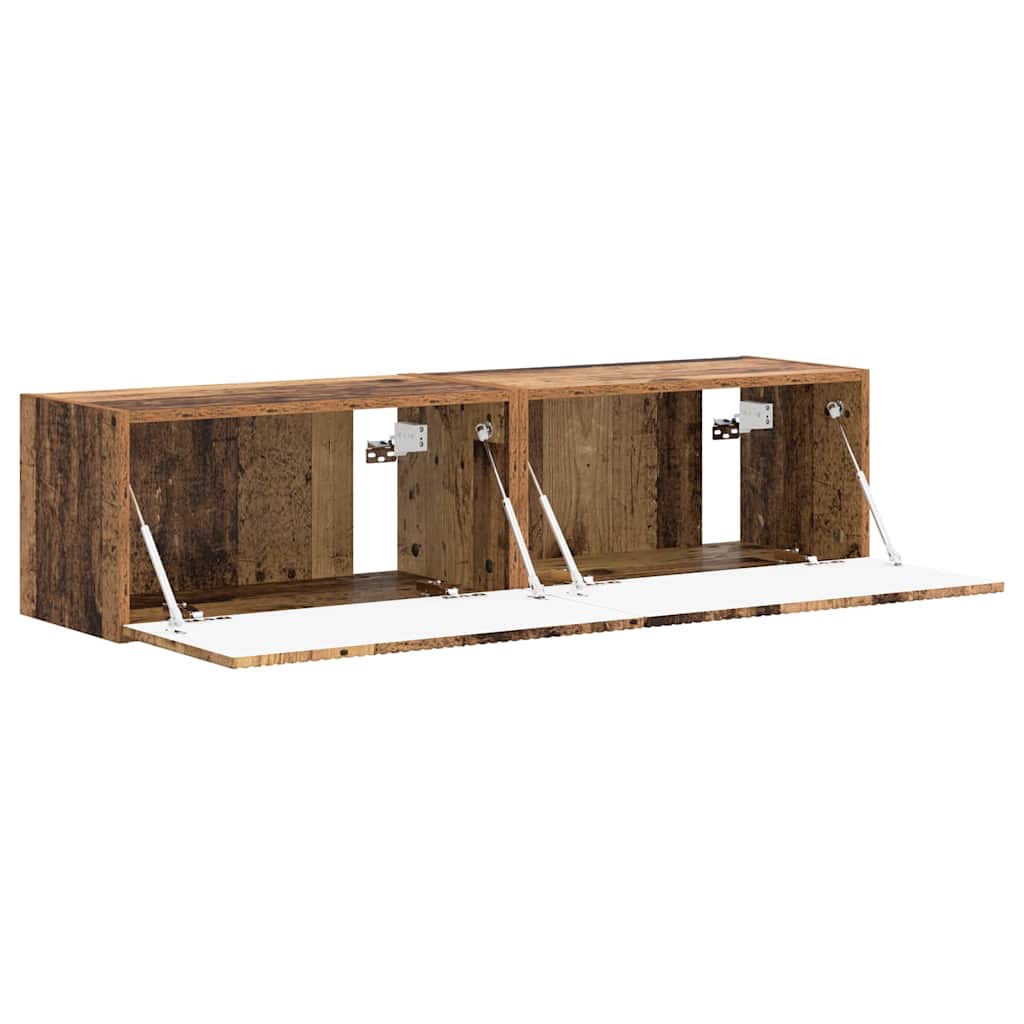 TV vægskab 2 pcs Gammelt træ 60 x 31 x 29,5 cm Konstrueret træ