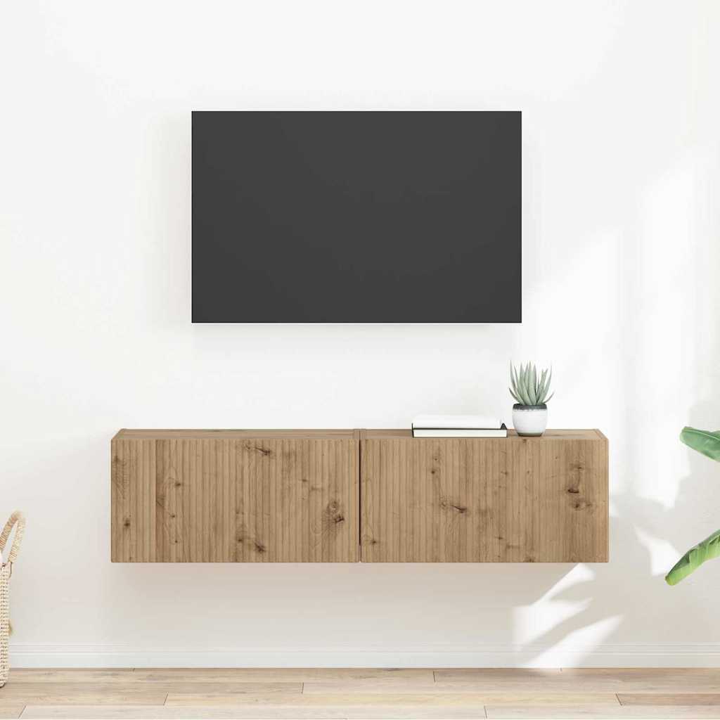 TV vægskab 2 pcs Artisan eg 60 x 31 x 29,5 cm Konstrueret træ