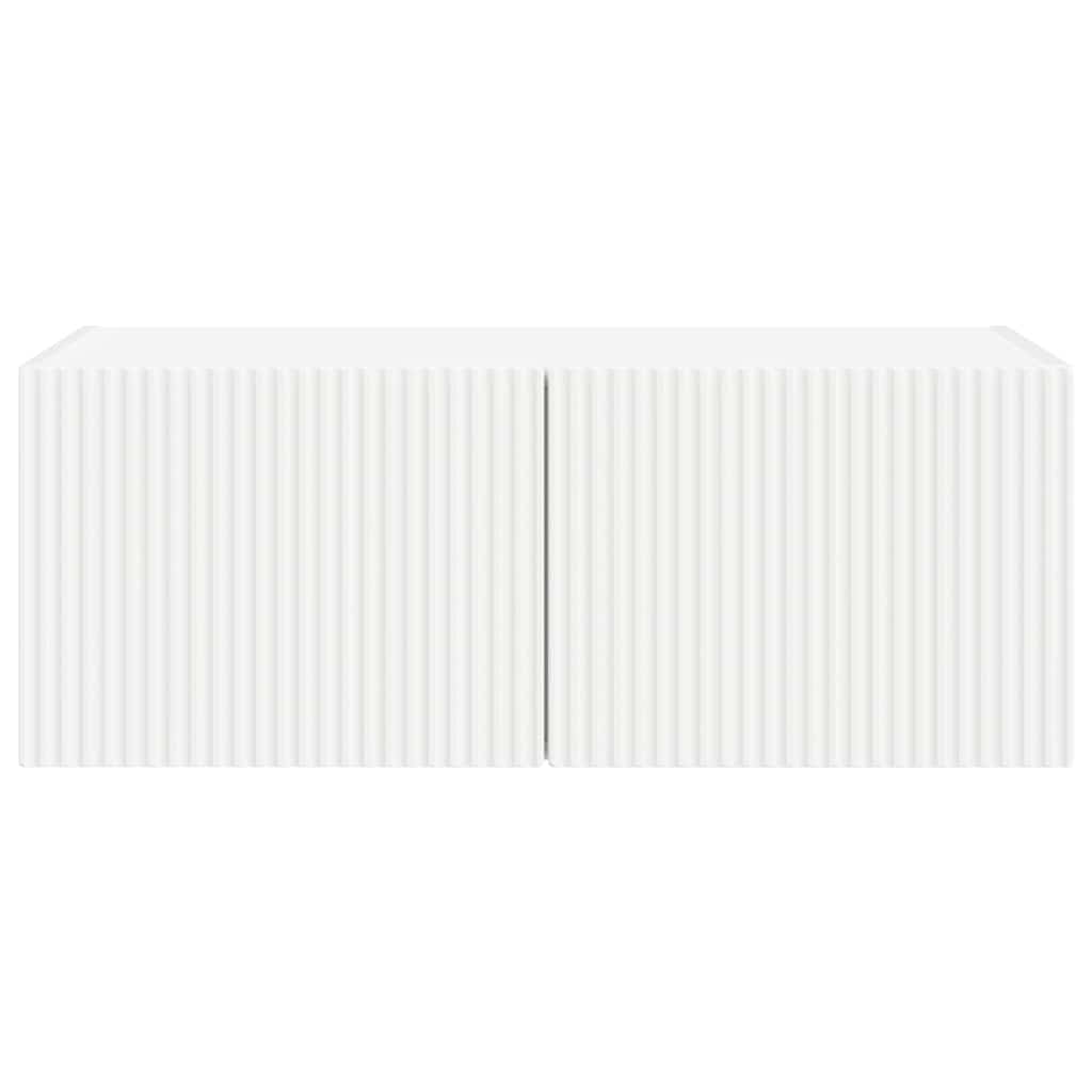 TV vægskab Vægmonteret Hvid 78,5 x 31 x 29,5 cm Konstrueret træ
