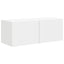 TV vægskab 2 pcs Hvid 78,5 x 31 x 29,5 cm Konstrueret træ