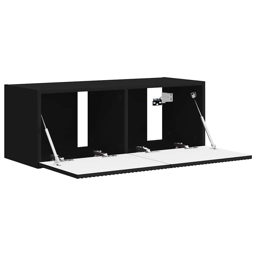 TV vægskab Vægmonteret Sort 78,5 x 31 x 29,5 cm Konstrueret træ