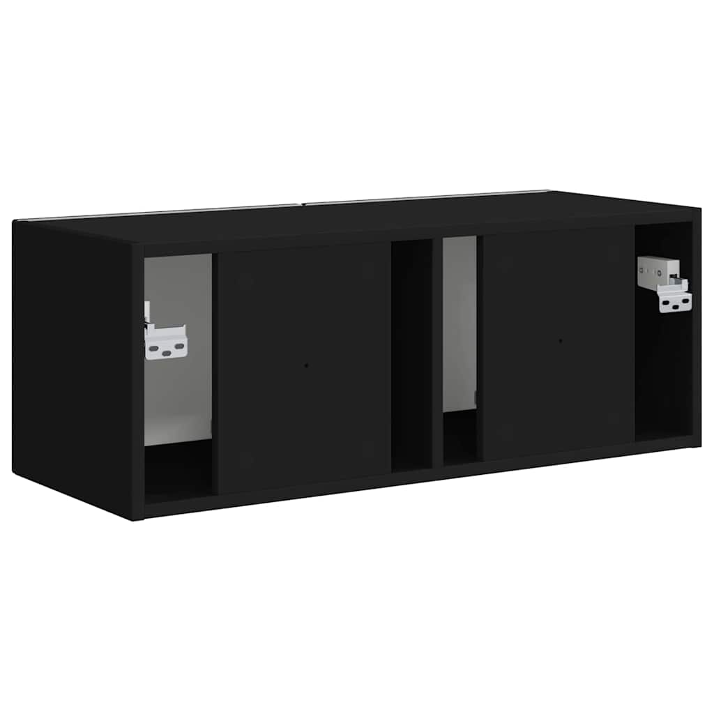 TV vægskab Vægmonteret Sort 78,5 x 31 x 29,5 cm Konstrueret træ
