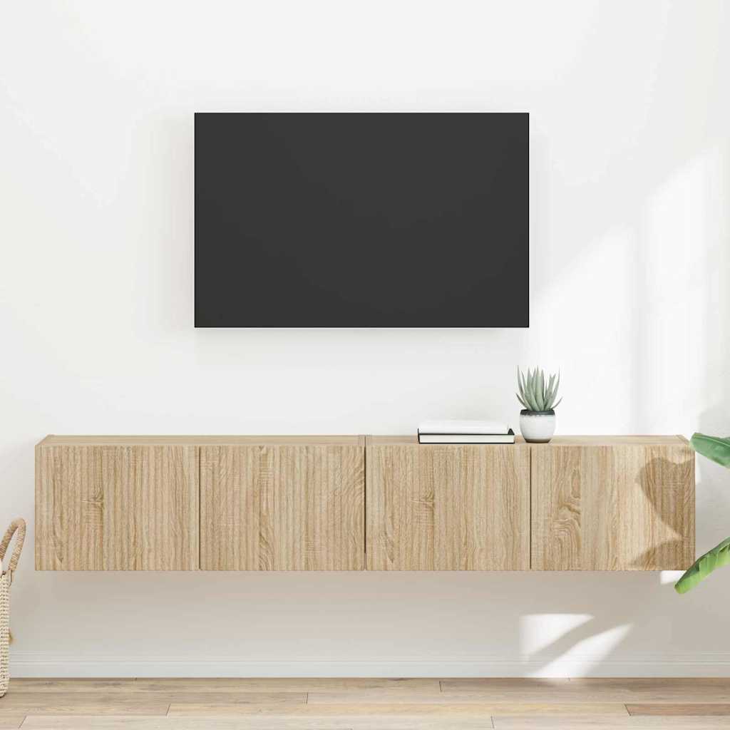 TV vægskab 2 pcs Sonoma 78,5 x 31 x 29,5 cm Konstrueret træ