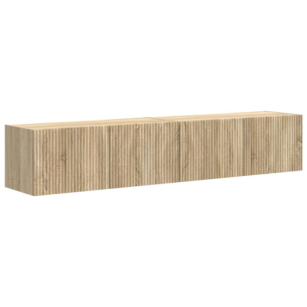 TV vægskab 2 pcs Sonoma 78,5 x 31 x 29,5 cm Konstrueret træ