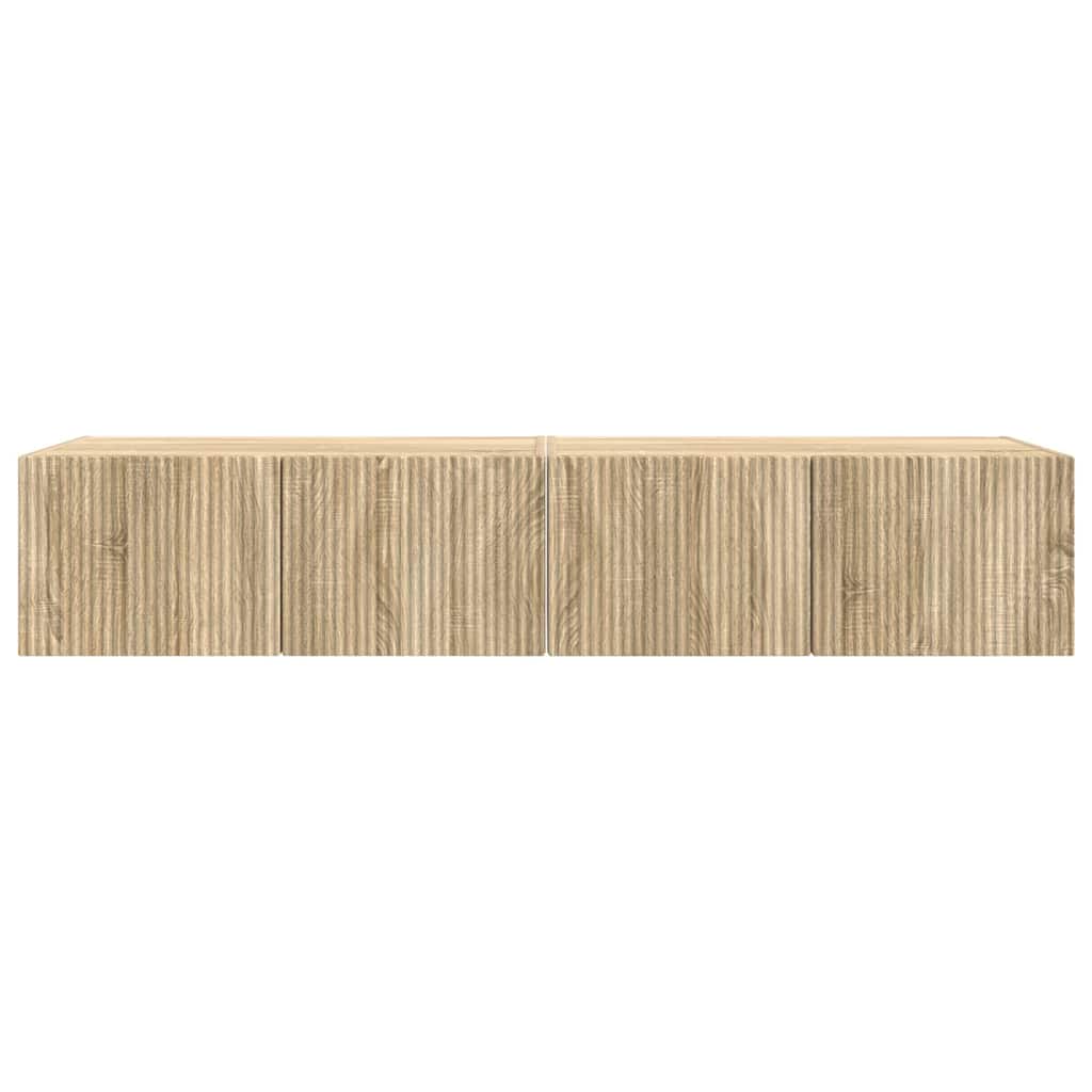 TV vægskab 2 pcs Sonoma 78,5 x 31 x 29,5 cm Konstrueret træ