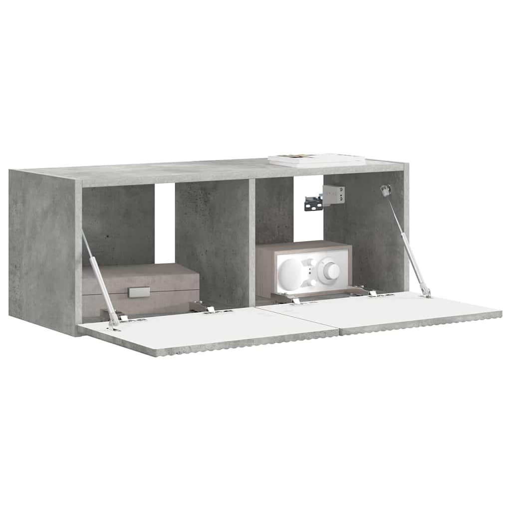TV vægskab Beton 78,5 x 31 x 29,5 cm Konstrueret træ