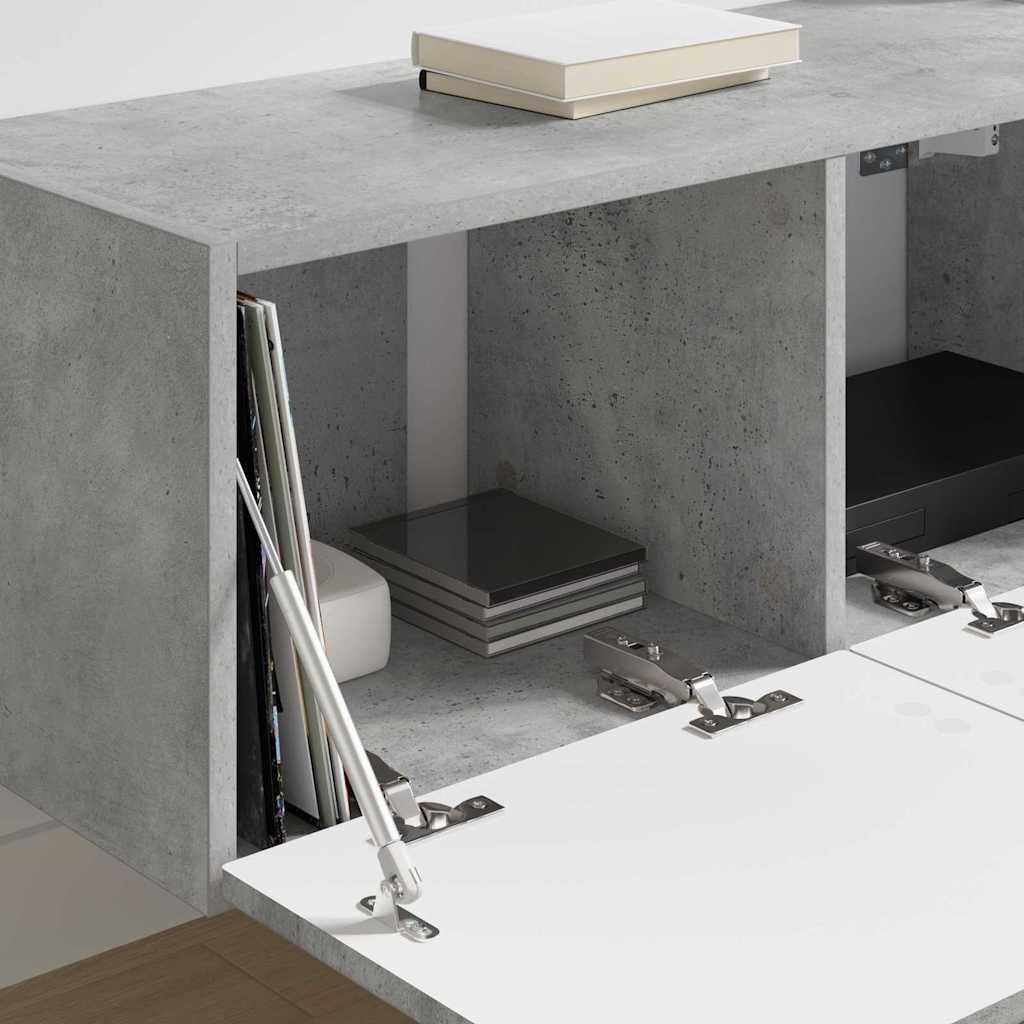 TV vægskab 2 pcs Beton 78,5 x 31 x 29,5 cm Konstrueret træ