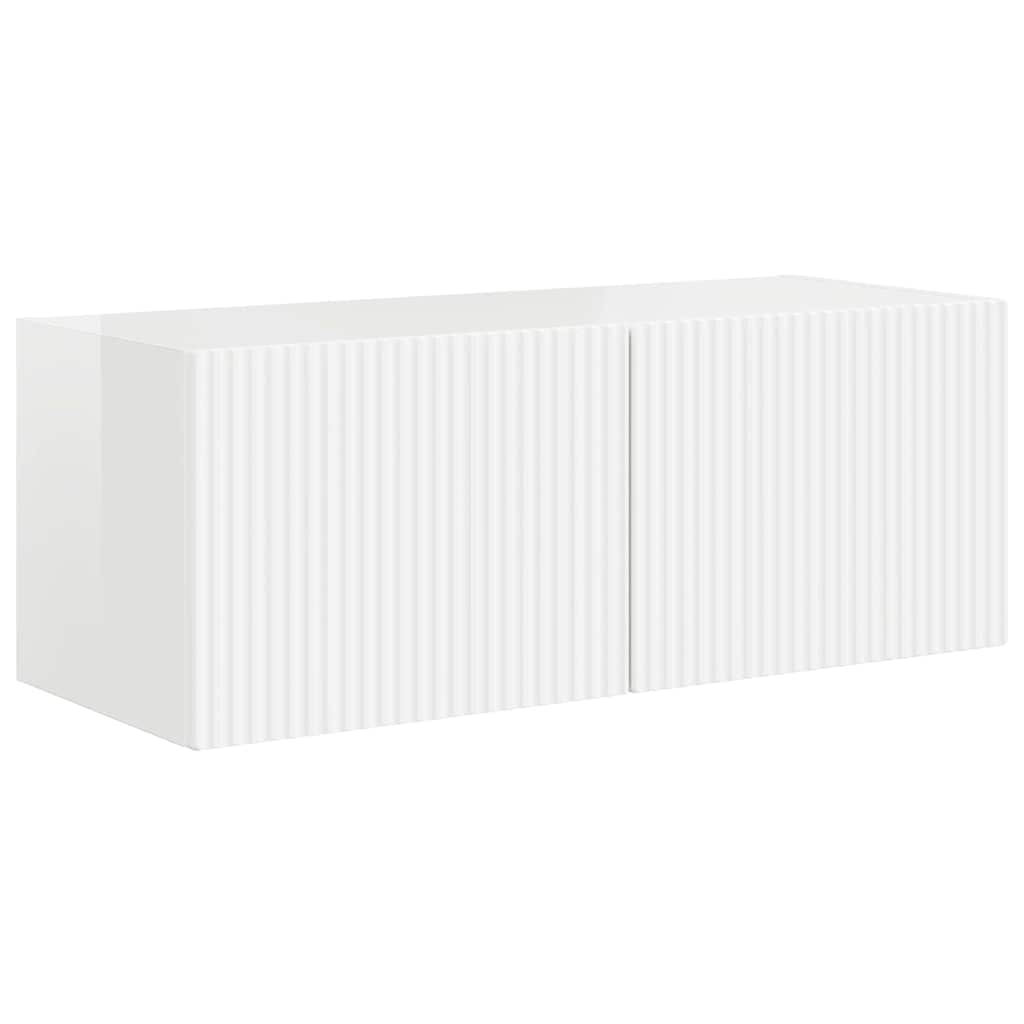 TV vægskab Gloss Hvid 78,5 x 31 x 29,5 cm Konstrueret træ