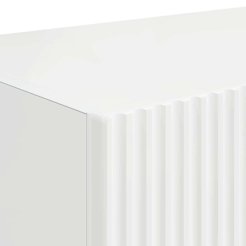 TV vægskab 2 pcs Gloss Hvid 78,5 x 31 x 29,5 cm Konstrueret træ