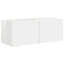 TV vægskab 2 pcs Gloss Hvid 78,5 x 31 x 29,5 cm Konstrueret træ