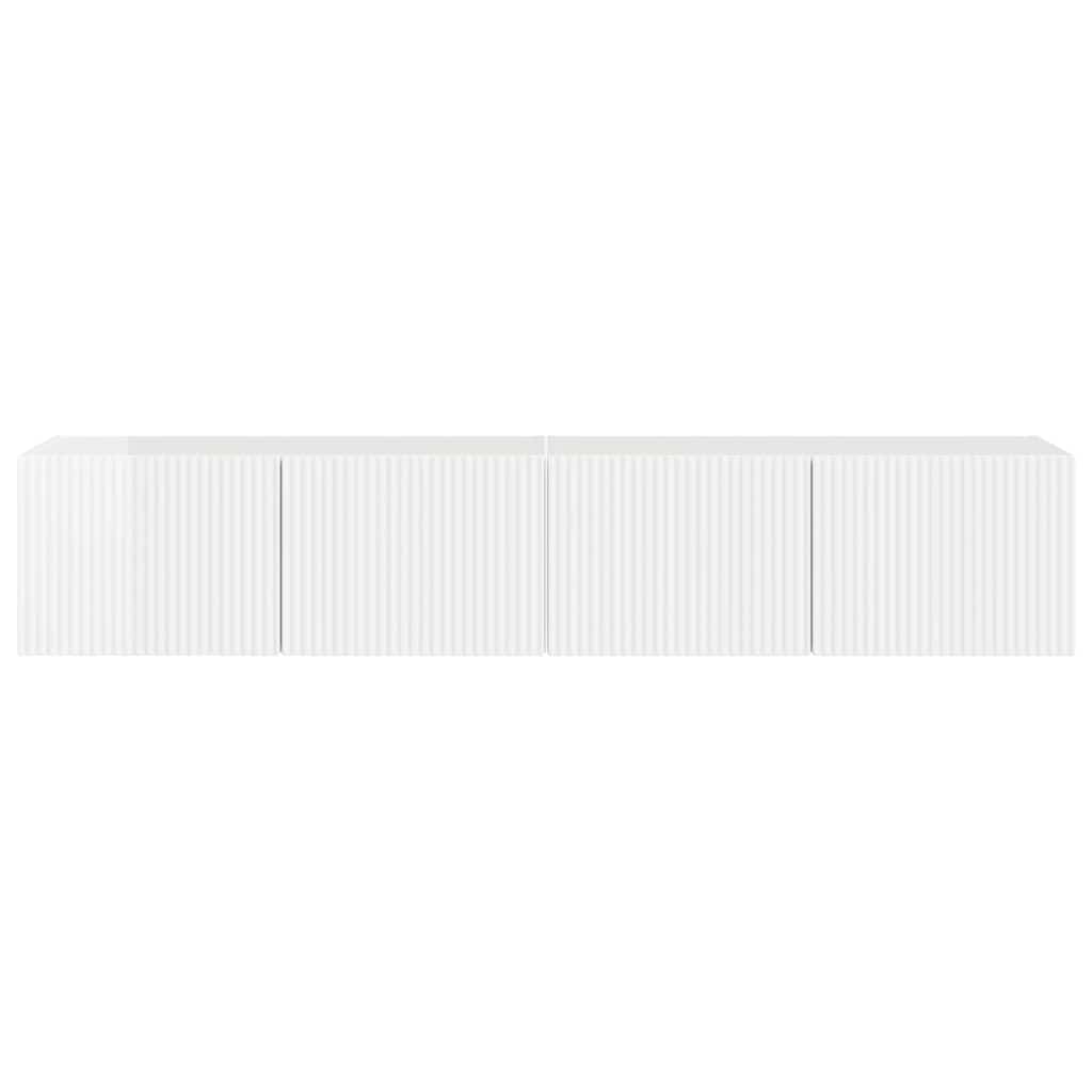 TV vægskab 2 pcs Gloss Hvid 78,5 x 31 x 29,5 cm Konstrueret træ