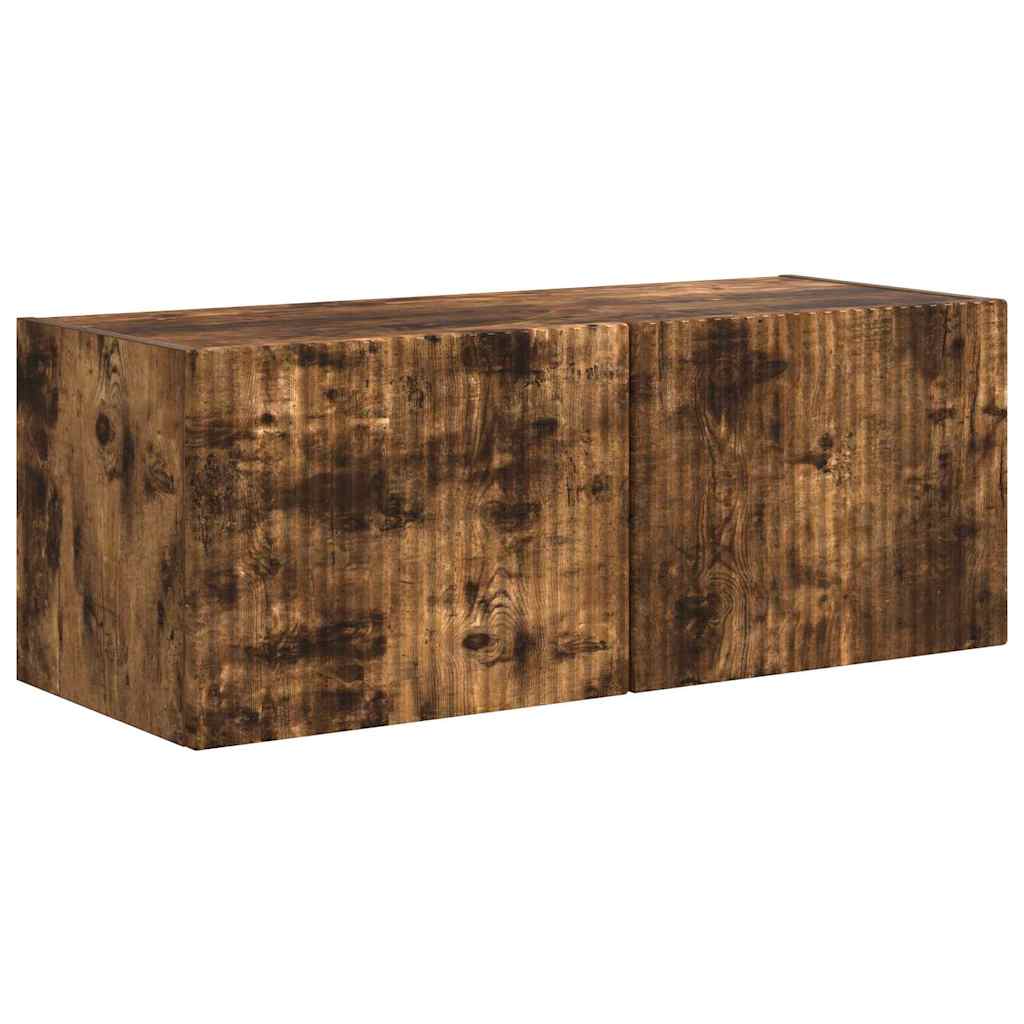 TV vægskab Røget eg 78,5 x 31 x 29,5 cm Konstrueret træ