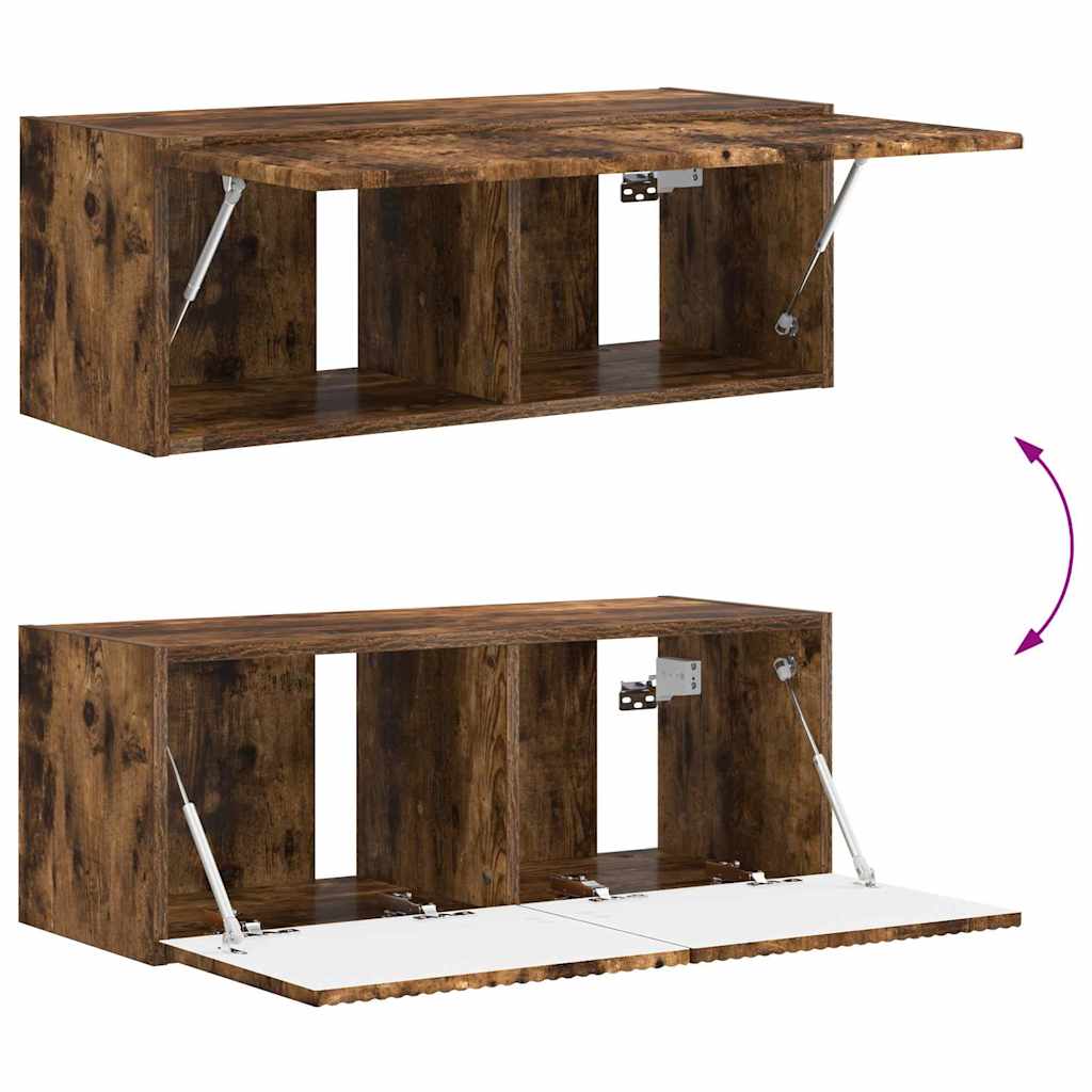 TV vægskab Røget eg 78,5 x 31 x 29,5 cm Konstrueret træ