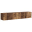 TV vægskab Vægmonteret 2 pcs Gammelt træ 78,5 x 31 x 29,5 cm
