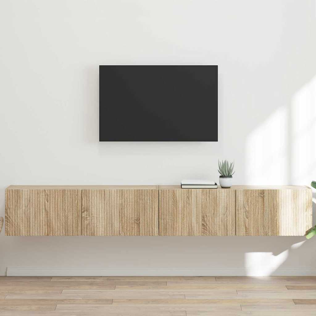 TV vægskab 2 pcs Sonoma 98 x 31 x 29,5 cm Konstrueret træ