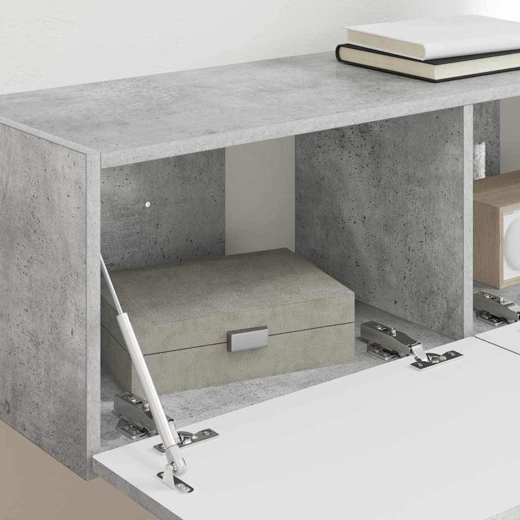 TV vægskab Vægmonteret Beton 98 x 31 x 29,5 cm Konstrueret træ