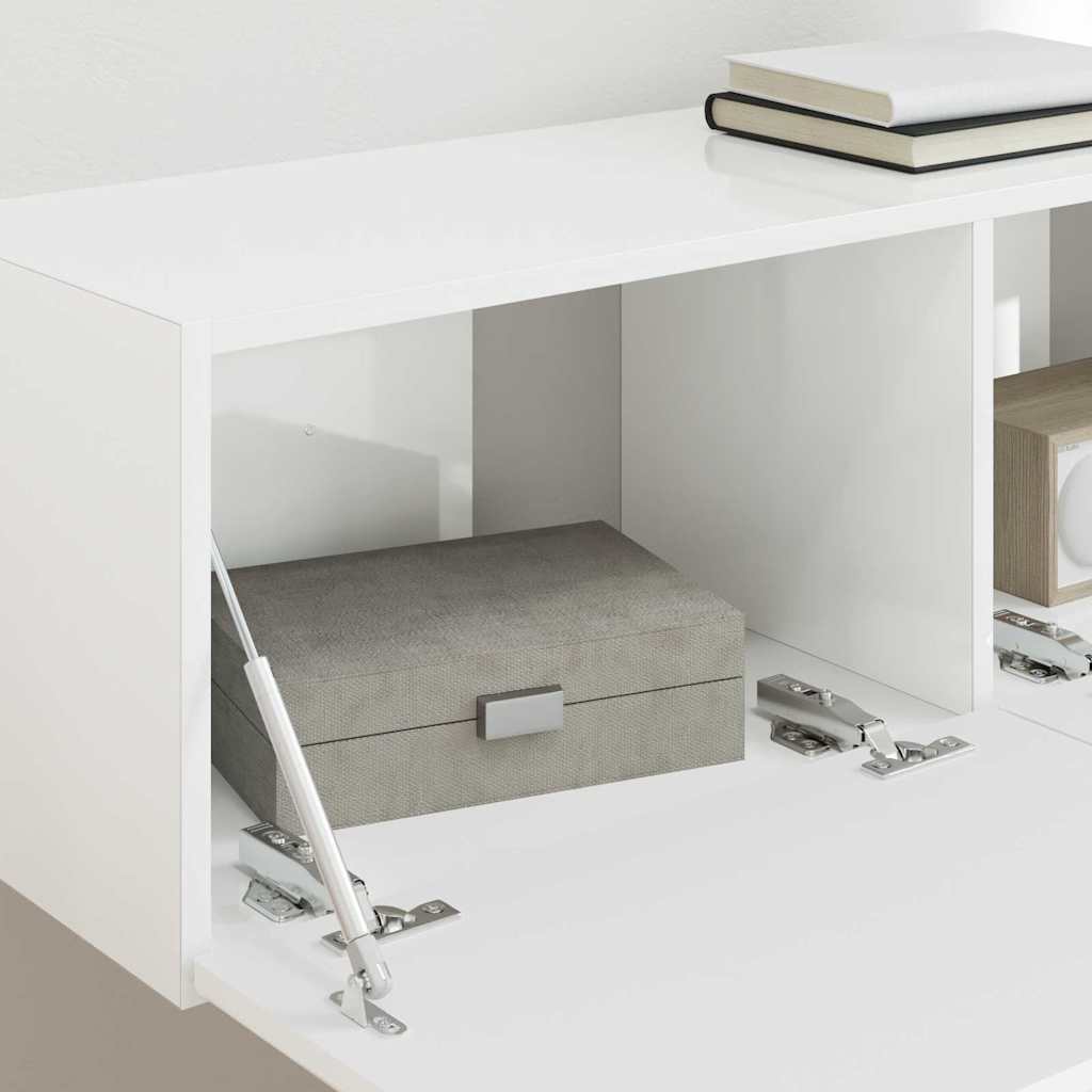TV vægskab Gloss Hvid 98 x 31 x 29,5 cm Konstrueret træ