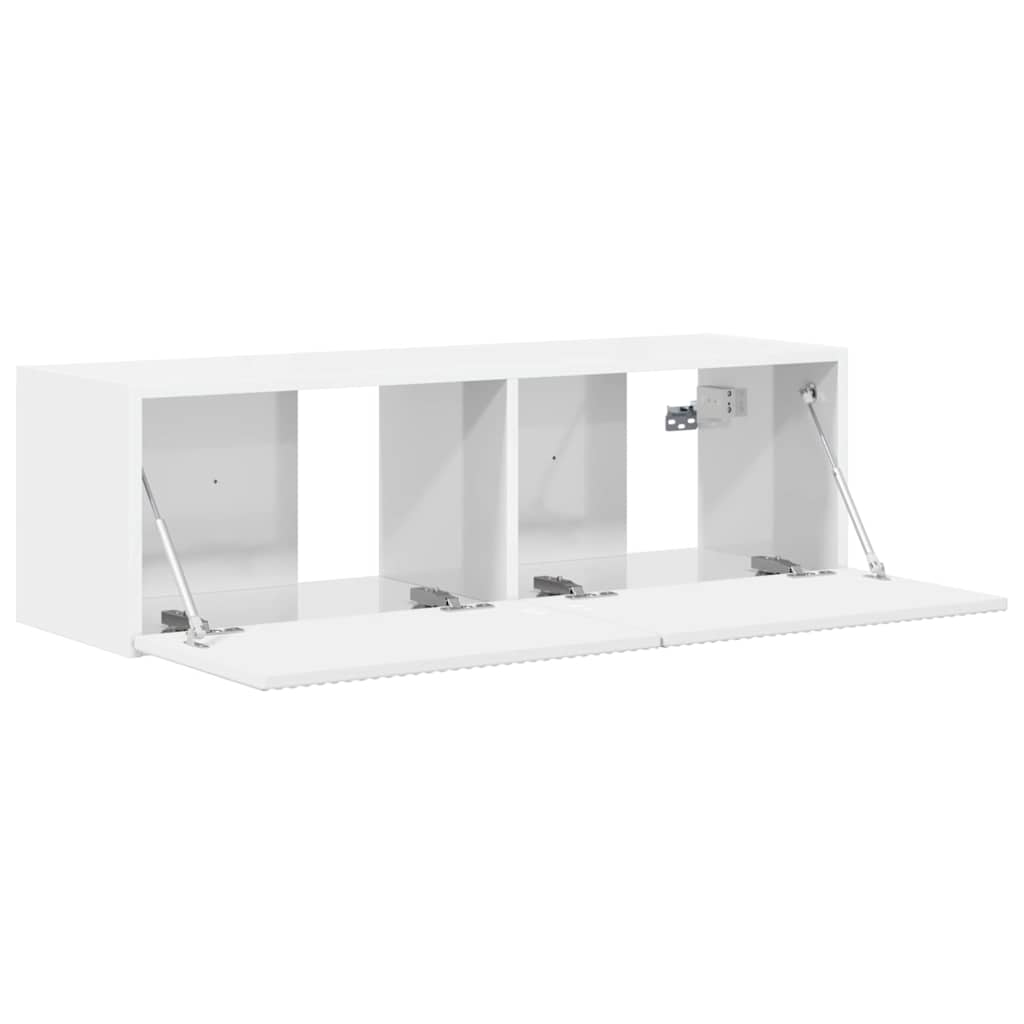 TV vægskab Gloss Hvid 98 x 31 x 29,5 cm Konstrueret træ