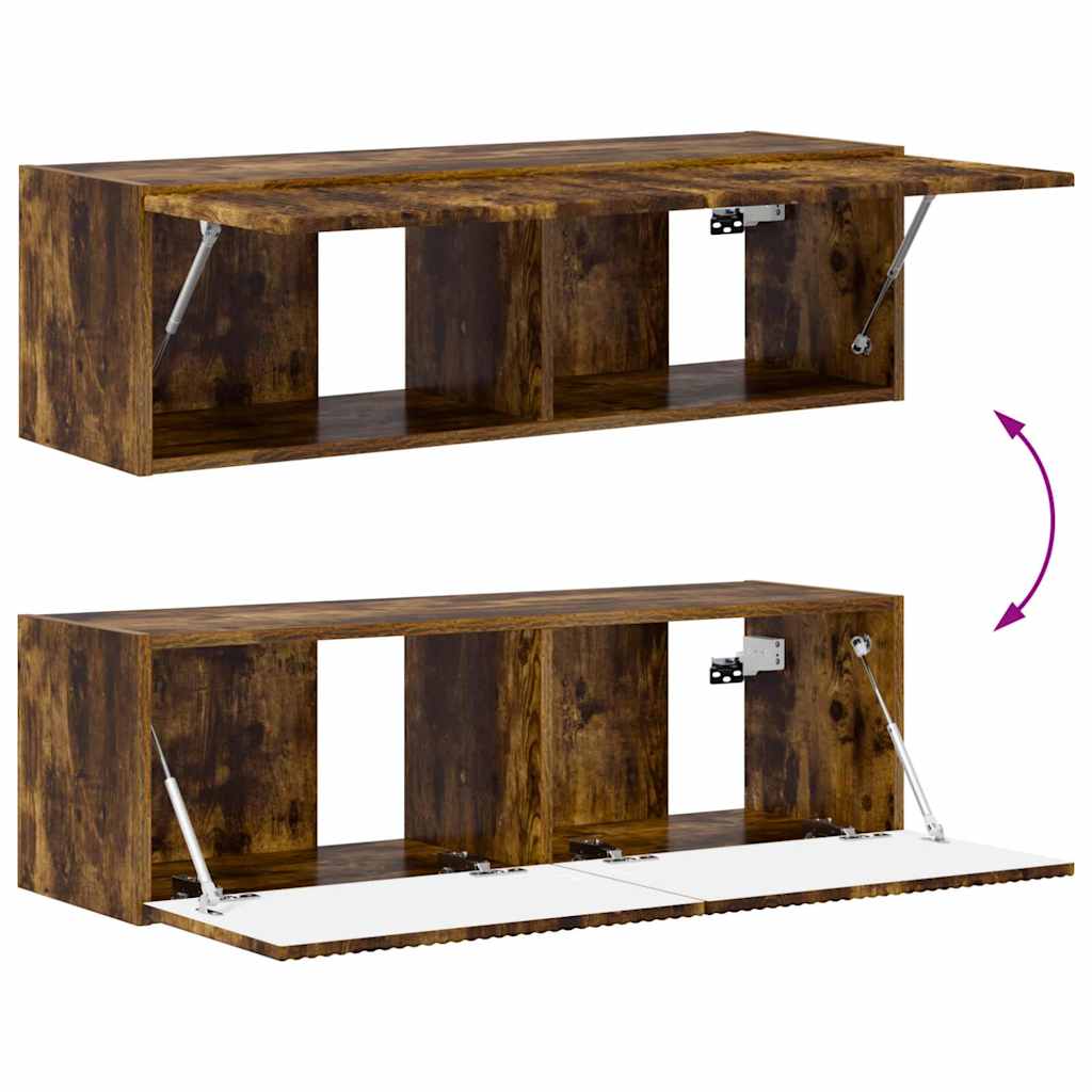 TV vægskab Røget eg 98 x 31 x 29,5 cm Konstrueret træ