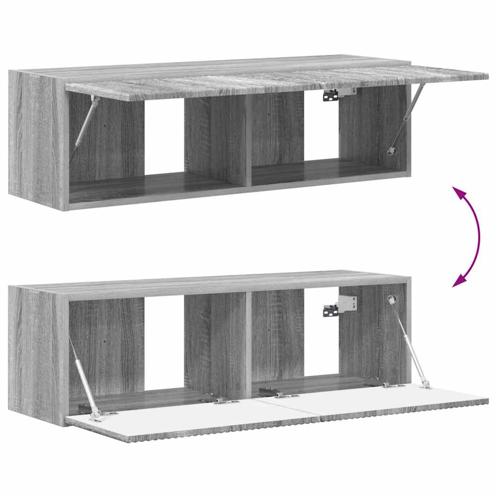 TV vægskab Grå Sonoma 98 x 31 x 29,5 cm Konstrueret træ