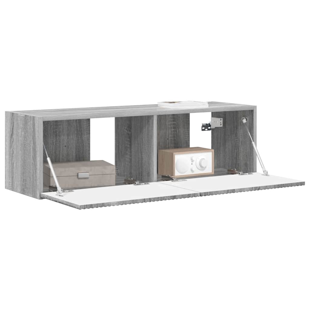 TV vægskab Grå Sonoma 98 x 31 x 29,5 cm Konstrueret træ