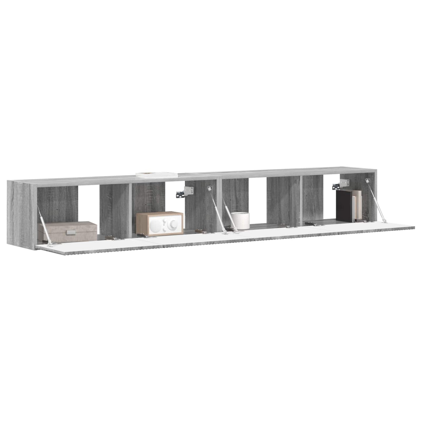 TV vægskab 2 pcs Grå Sonoma 98 x 31 x 29,5 cm Konstrueret træ