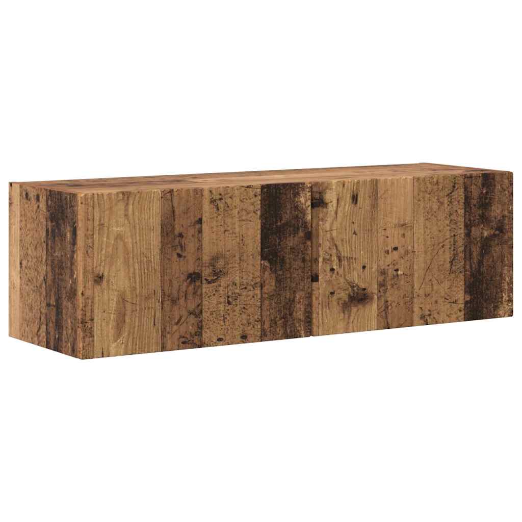 TV vægskab 2 pcs Gammelt træ 98 x 31 x 29,5 cm Konstrueret træ