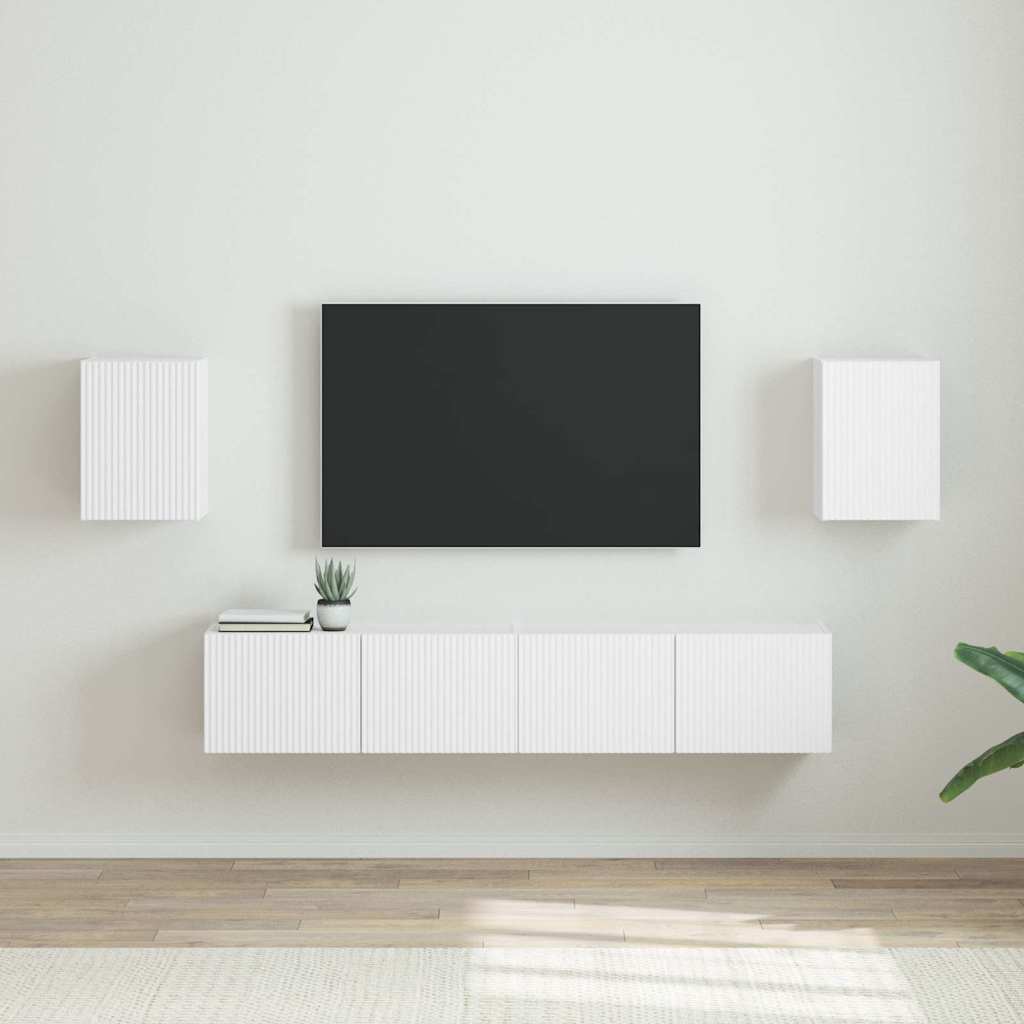 TV vægskab 2 pcs Hvid 30 x 31 x 40 cm Konstrueret træ