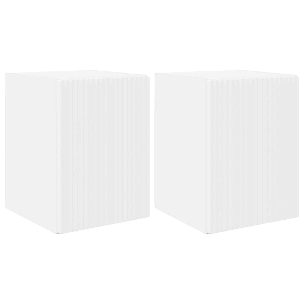 TV vægskab 2 pcs Hvid 30 x 31 x 40 cm Konstrueret træ