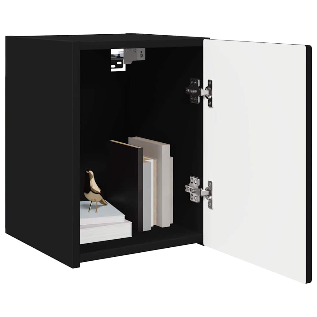 TV vægskab 2 pcs Sort 30 x 31 x 40 cm Konstrueret træ