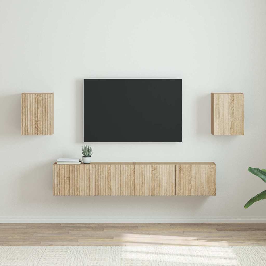 TV vægskab 2 pcs Sonoma 30 x 31 x 40 cm Konstrueret træ