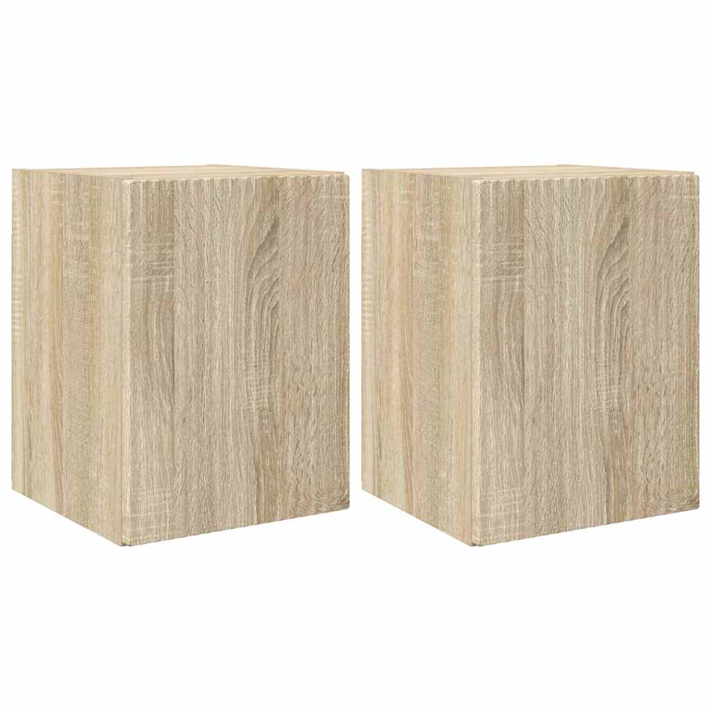 TV vægskab 2 pcs Sonoma 30 x 31 x 40 cm Konstrueret træ
