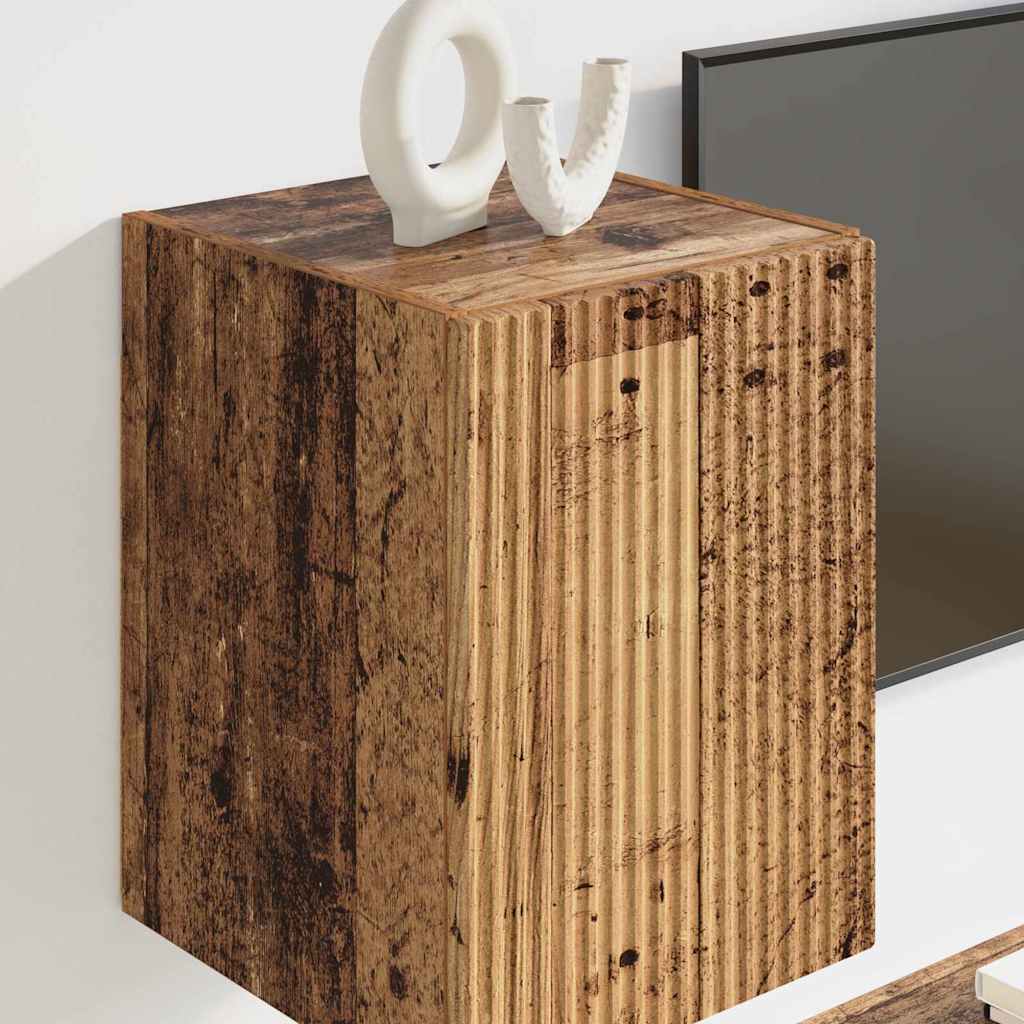 TV vægskab 2 pcs Gammelt træ 30 x 31 x 40 cm Konstrueret træ