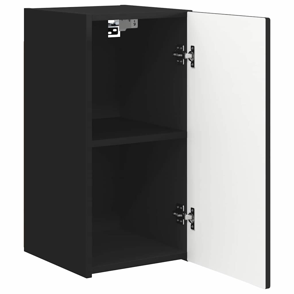 TV vægskab 2 pcs Sort 30 x 31 x 60 cm Konstrueret træ