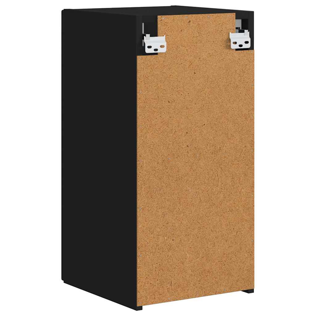 TV vægskab 2 pcs Sort 30 x 31 x 60 cm Konstrueret træ