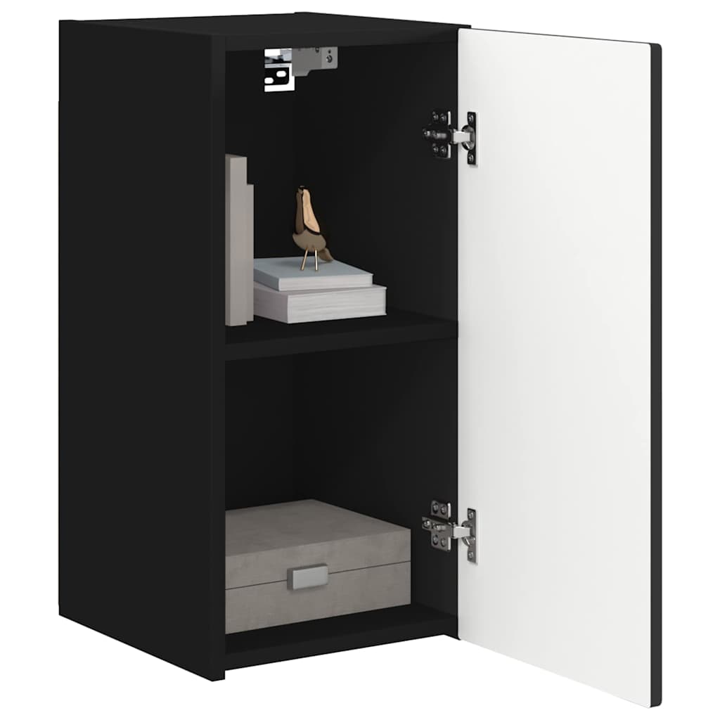 TV vægskab 2 pcs Sort 30 x 31 x 60 cm Konstrueret træ