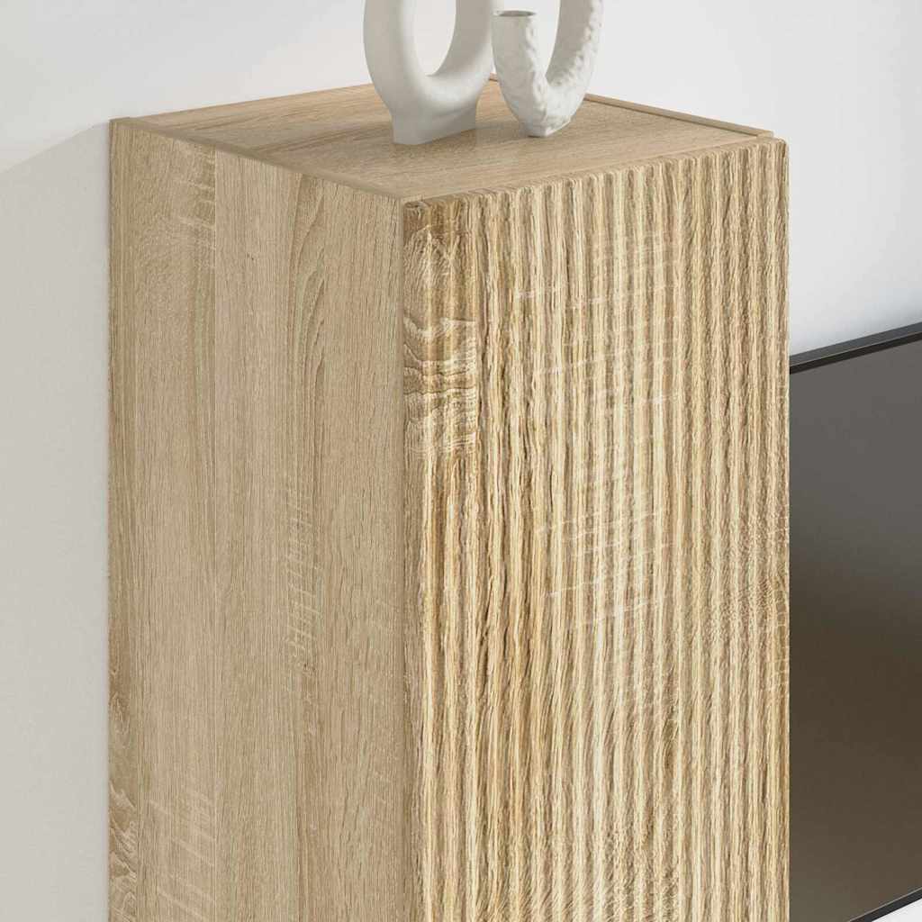 TV vægskab 2 pcs Sonoma 30 x 31 x 60 cm Konstrueret træ