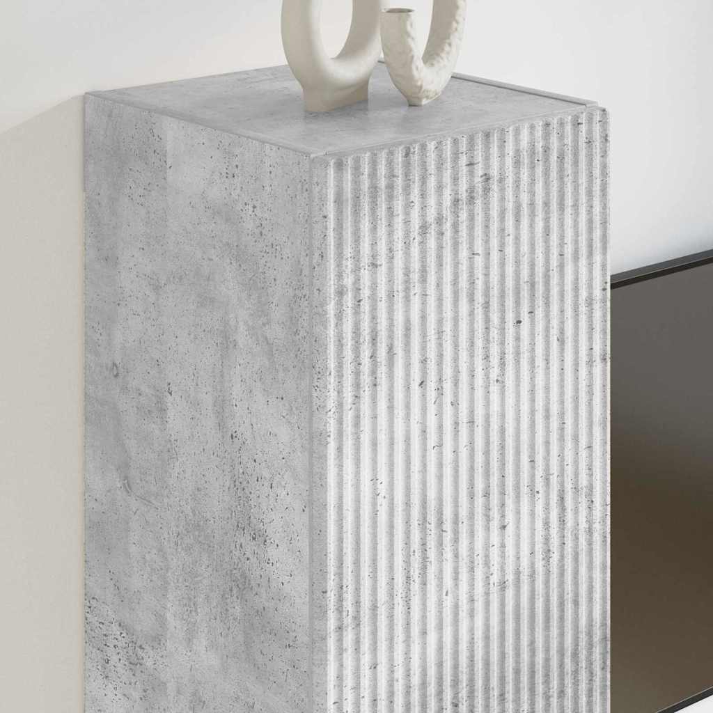 TV vægskab 2 pcs Beton 30 x 31 x 60 cm Konstrueret træ