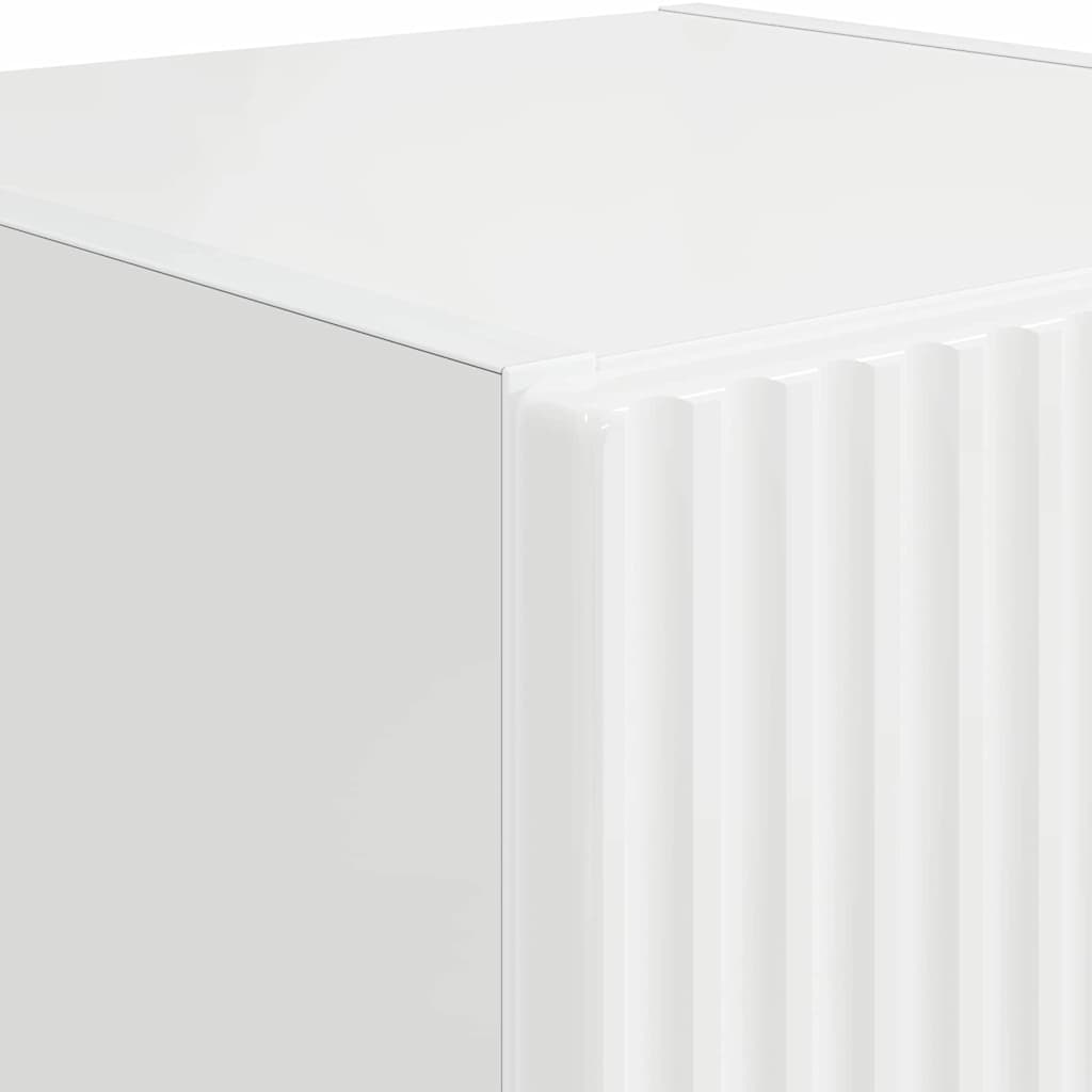 TV vægskab 2 pcs Gloss Hvid 30 x 31 x 60 cm Konstrueret træ