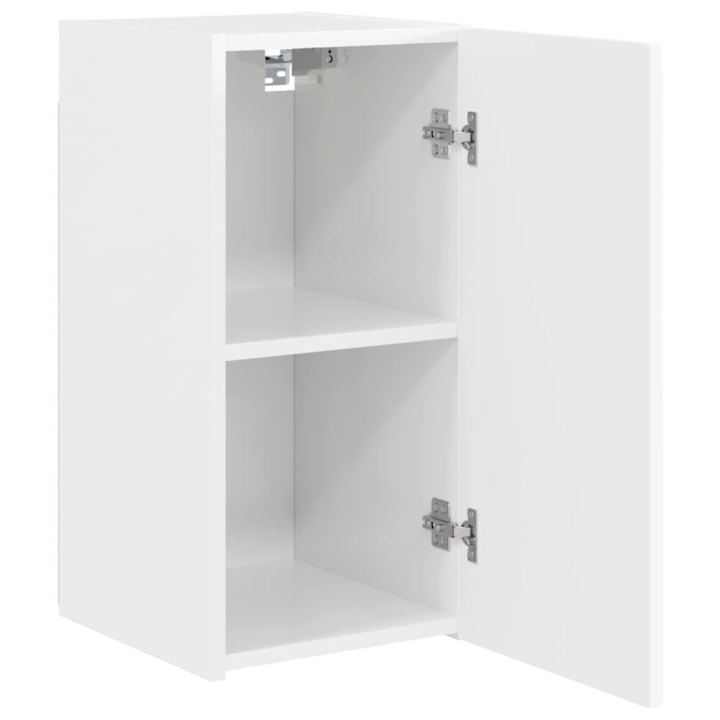 TV vægskab 2 pcs Gloss Hvid 30 x 31 x 60 cm Konstrueret træ
