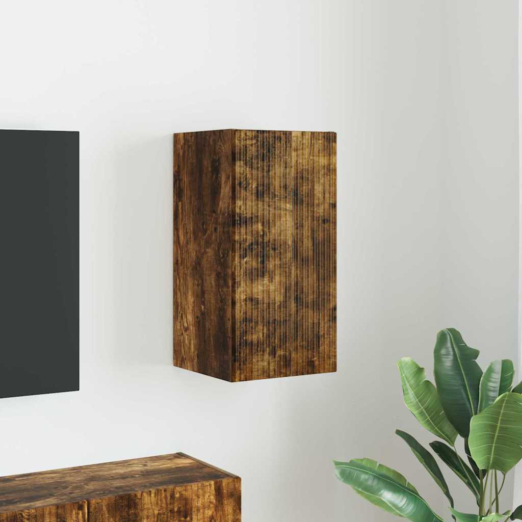 TV vægskab Vægmonteret Røget eg 30 x 31 x 60 cm Konstrueret træ