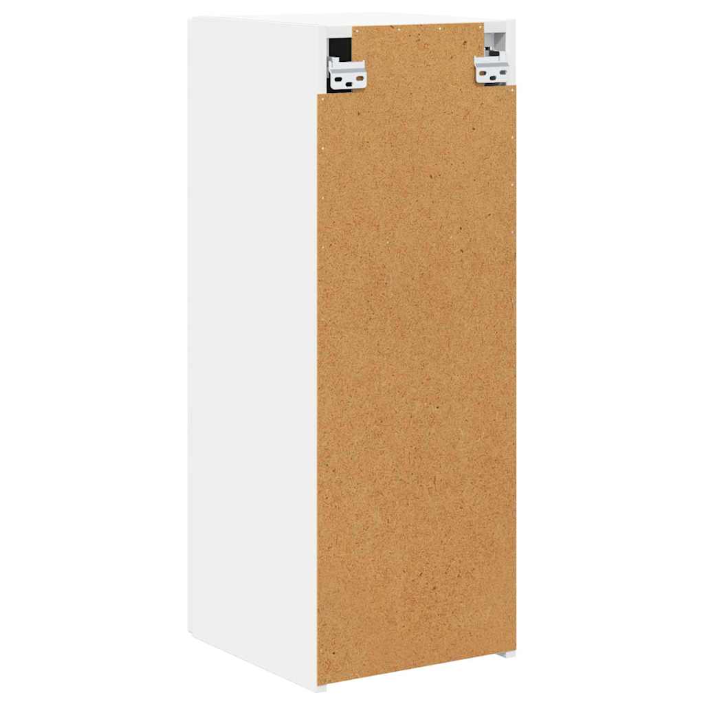 TV vægskab 2 pcs Hvid 30 x 31 x 80 cm Konstrueret træ