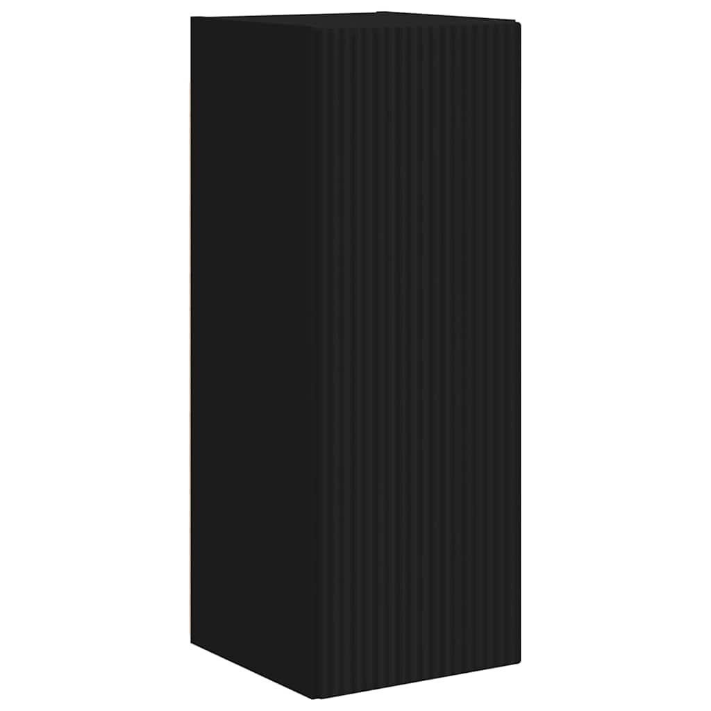 TV vægskab 2 pcs Sort 30 x 31 x 80 cm Konstrueret træ