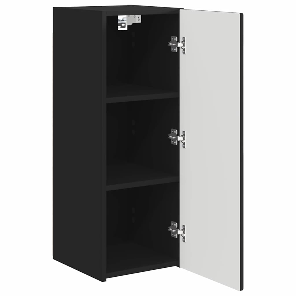 TV vægskab 2 pcs Sort 30 x 31 x 80 cm Konstrueret træ